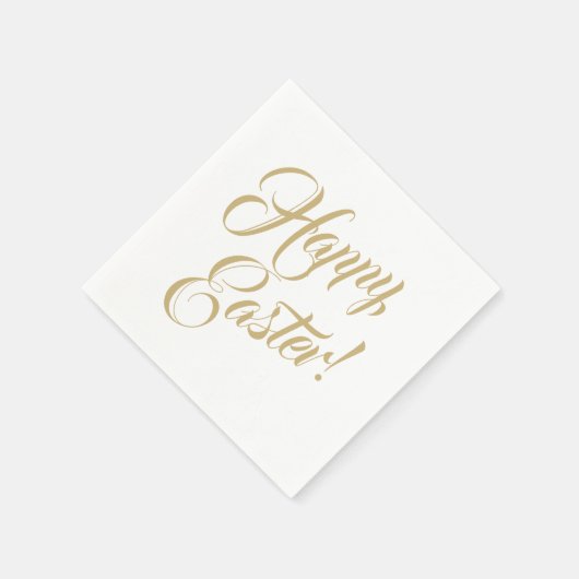 Happy Easter Gold aangepaste scripttypografie eleg Servet (Hoek)