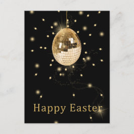Happy Easter Gold Disco Ball Holiday Briefkaart