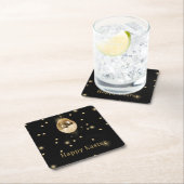 Happy Easter Gold Disco Ball Kartonnen Onderzetters (Insitu)