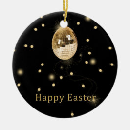 Happy Easter Gold Disco Ball Keramisch Ornament
