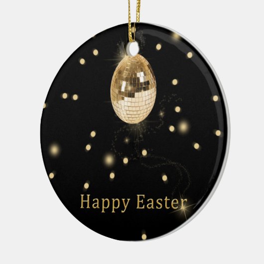 Happy Easter Gold Disco Ball Keramisch Ornament (Links)