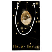Happy Easter Gold Disco Ball Klein Cadeauzakje (Achterkant)