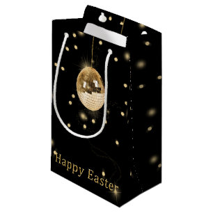 Happy Easter Gold Disco Ball Klein Cadeauzakje