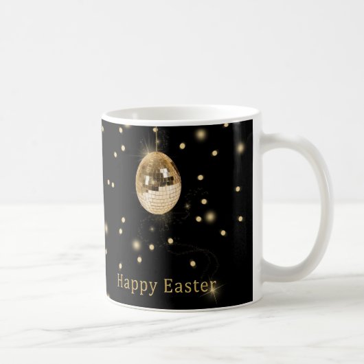 Happy Easter Gold Disco Ball Koffiemok (Rechts)