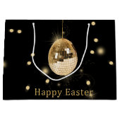 Happy Easter Gold Disco Ball Large Cadeautasje (Voorkant)