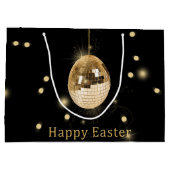 Happy Easter Gold Disco Ball Large Cadeautasje (Achterkant)