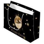 Happy Easter Gold Disco Ball Large Cadeautasje (Voorkant Gekanteld)