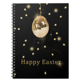 Happy Easter Gold Disco Ball Notitieboek