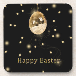 Happy Easter Gold Disco Ball Onderzetter