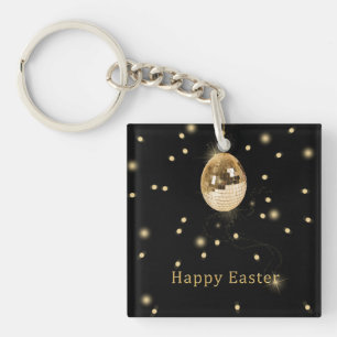 Happy Easter Gold Disco Ball Sleutelhanger