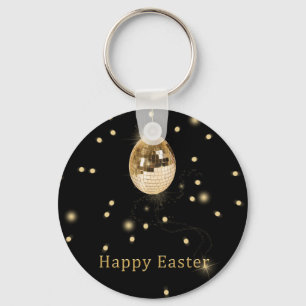 Happy Easter Gold Disco Ball Sleutelhanger