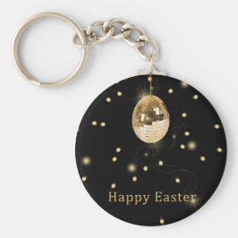 Happy Easter Gold Disco Ball Sleutelhanger