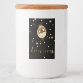 Happy Easter Gold Disco Ball Voedselcontainer Etiket