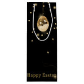 Happy Easter Gold Disco Ball Wijn Cadeautas (Voorkant)