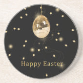 Happy Easter Gold Disco Ball Zandsteen Onderzetter (Voorkant)