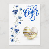 Happy Easter Gold Eggs-kornbloemen Briefkaart (Voorkant)