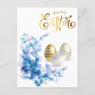Happy Easter Gold Eggs personaliseren Briefkaart