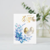Happy Easter Gold Eggs personaliseren Briefkaart (Staand voorkant)