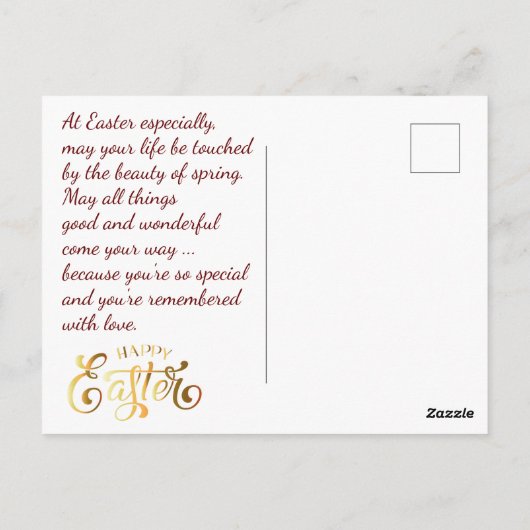 Happy Easter Gold Eggs personaliseren Briefkaart (Achterkant)