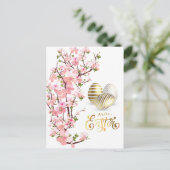 Happy Easter Gold Eggs personaliseren Briefkaart (Staand voorkant)