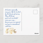 Happy Easter Gold Eggs-Rozen Briefkaart (Achterkant)