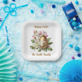 Happy Easter Gold Floral Egg Paper Bord (Feest)