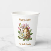 Happy Easter Gold Floral Egg Papieren Bekers (Voorkant)