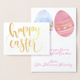 Happy Easter Gold Foil Kaart