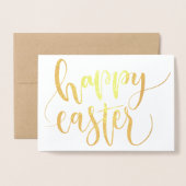 Happy Easter Gold Foil Kaart (Voorkant met envelop)