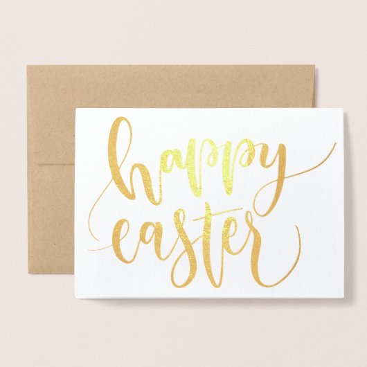 Happy Easter Gold Foil Kaart (Voorkant met envelop)