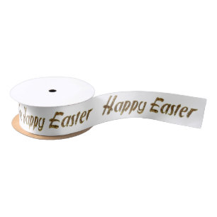Happy Easter Gold Glitter Text Typography Elegant Satijnen Lint