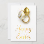 Happy Easter Gold Stijlvolle Script Vakantie Notitiekaartje (Voorkant)