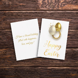 Happy Easter Gold Stijlvolle Script Vakantie Notitiekaartje
