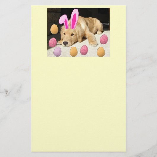Happy Easter Golden Retriever Briefpapier (Voorkant)