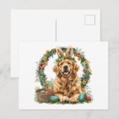 Happy Easter Golden Retriever Dog Bunny Ears Briefkaart (Voorkant / Achterkant)