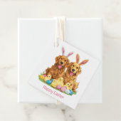 Happy Easter Golden Retriever Dogs Bunny Ears Bedankjes Labels (In situ)