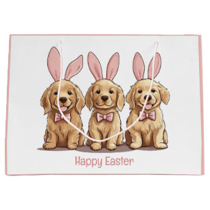 Happy Easter Golden Retriever Dogs Bunny Ears Groot Cadeauzakje