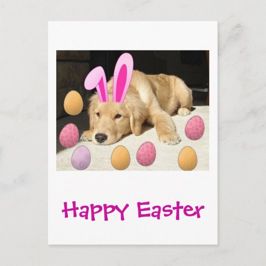 Happy Easter Golden Retriever Feestdagenkaart (Voorkant)