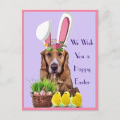 Happy Easter Golden Retriever met Chicken and Eggs Briefkaart (Voorkant)