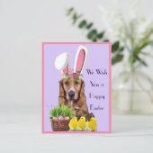 Happy Easter Golden Retriever met Chicken and Eggs Briefkaart (Staand voorkant)