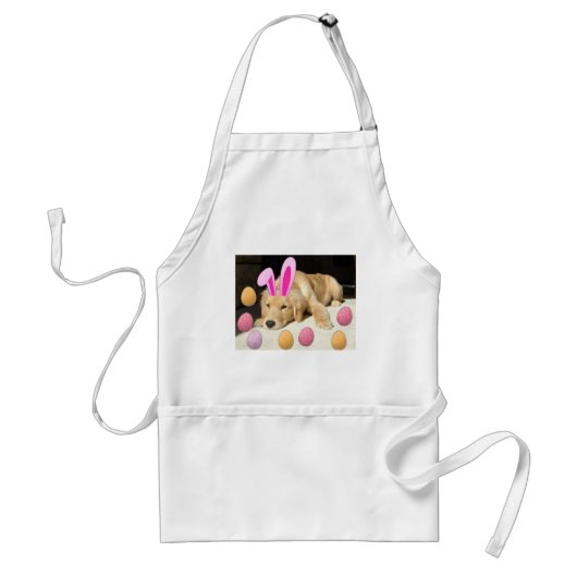 Happy Easter Golden Retriever Standaard Schort (Voorkant)