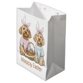Happy Easter Goldendoodle Dogs Medium Cadeauzakje (Voorkant Gekanteld)