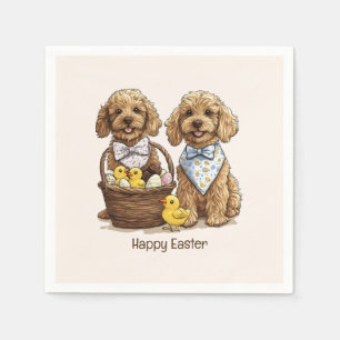 Happy Easter Goldendoodle Honden Paasmand Servet