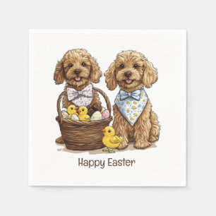 Happy Easter Goldendoodle Honden Paasmand Servet