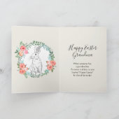 Happy Easter Grandma Bunny Floral Boho Coconut Feestdagen Kaart (Binnen)