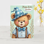 Happy Easter Grandson Bear Card Kaart (Gele Bloem)