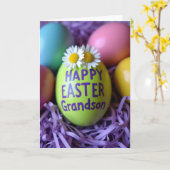Happy Easter Grandson Gift Card Kaart (Gele Bloem)
