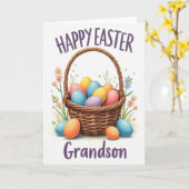 Happy Easter Grandson Spring Card Kaart (Gele Bloem)