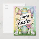 Happy Easter Graphic Design Art Briefkaart (Voorkant / Achterkant)
