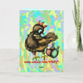 Happy Easter grappige chick en konijnenkaart Feestdagen Kaart (Achterkant)